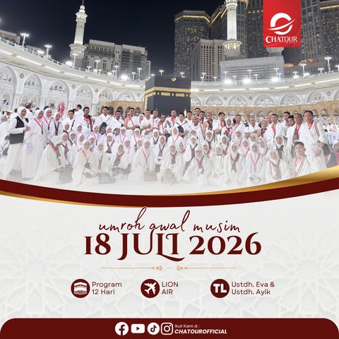 GROUP UMROH KEBERANGKATAN 18 JULI 2026 | 12 HARI BY LION AIR