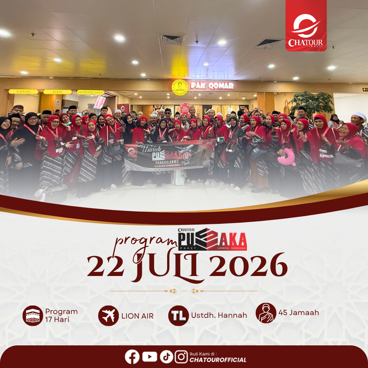 GROUP UMROH KEBERANGKATAN 22 JULI 2026 | 17 HARI BY LION AIR