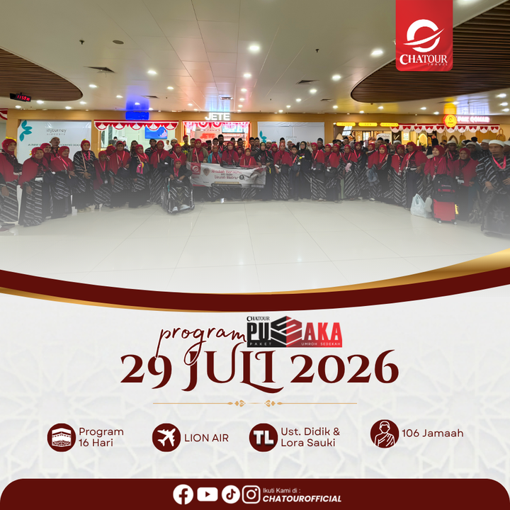 GROUP UMROH KEBERANGKATAN 29 JULI 2026 | 16 HARI BY LION AIR