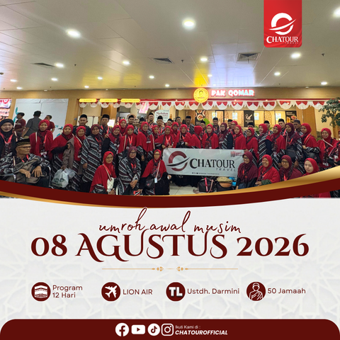 GROUP UMROH KEBERANGKATAN 08 AGUSTUS 2026 | 12 HARI BY LION AIR