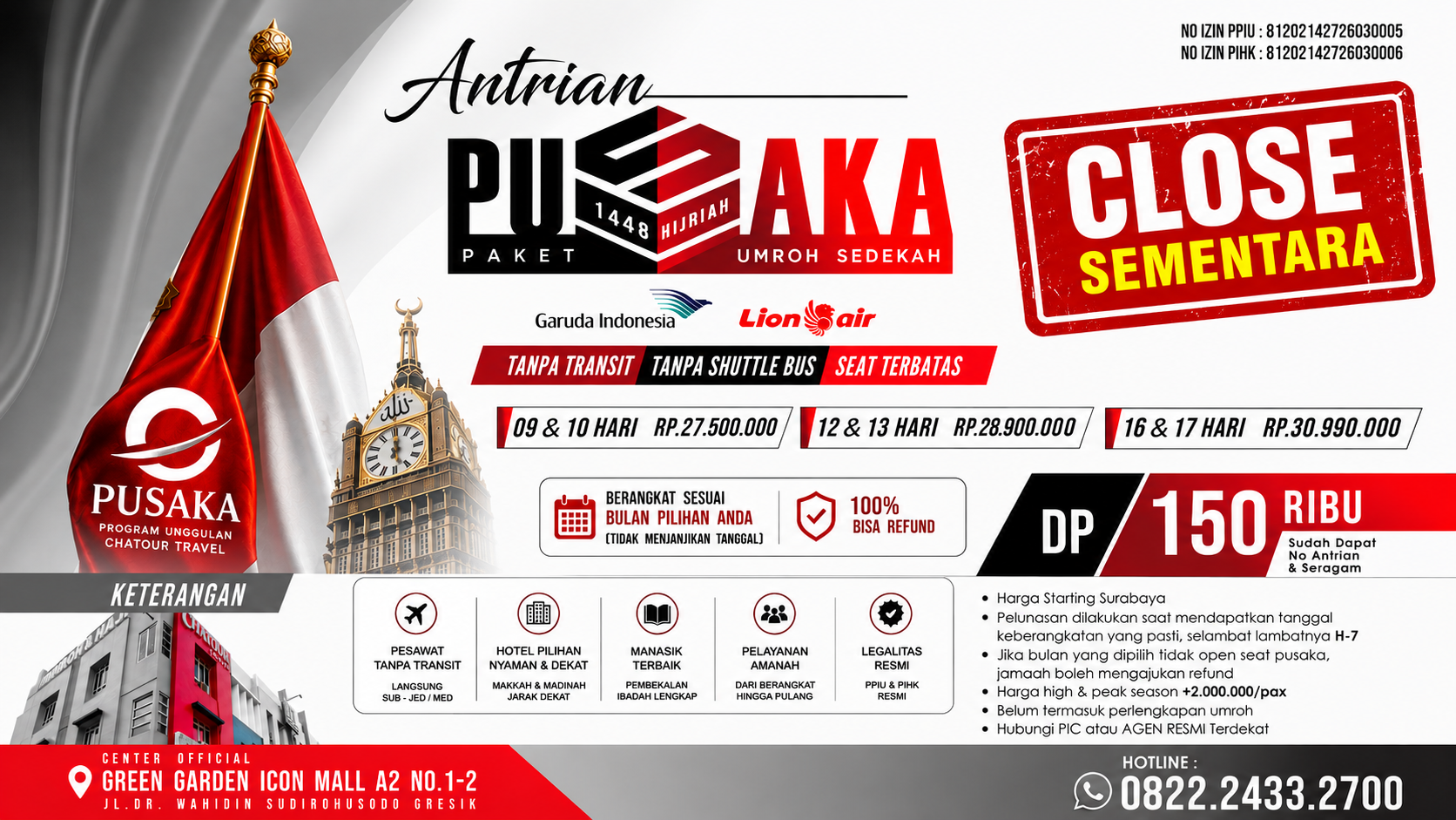Pendaftaran Antrian PUSAKA Ditutup Sementara