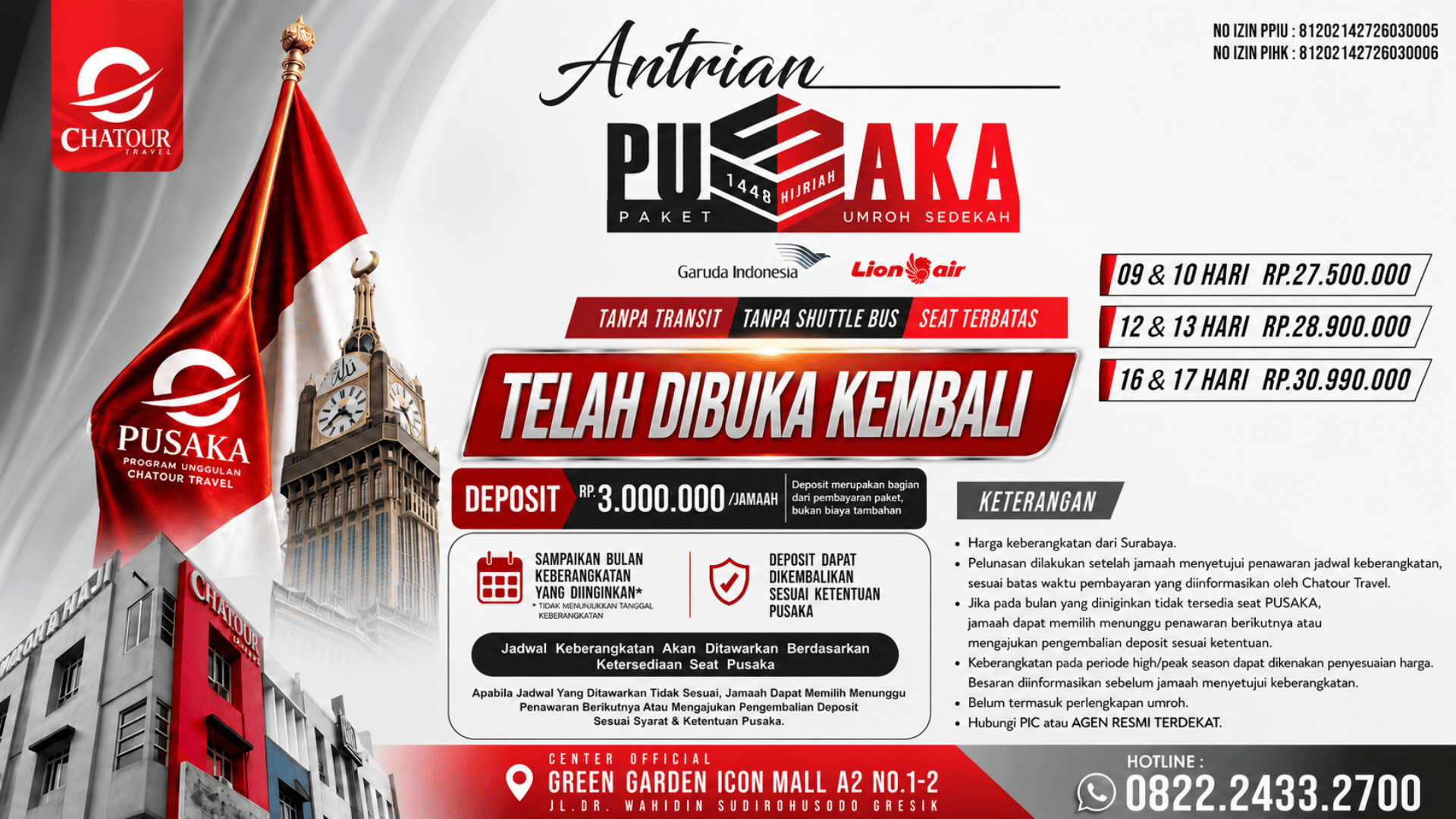 Resmi Dibuka Kembali! Antrean Program PUSAKA 1448 H Chatour Travel