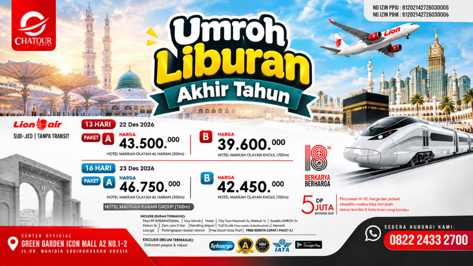 Liburan Akhir Tahun Nyaman Bersama Keluarga ke Baitullah dengan Chatour Travel
